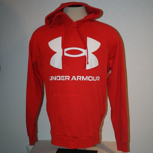 Under Armour Loose ColdGear Red Large Sweatshirt Hoodie Chest: 48" Mens - Picture 1 of 7